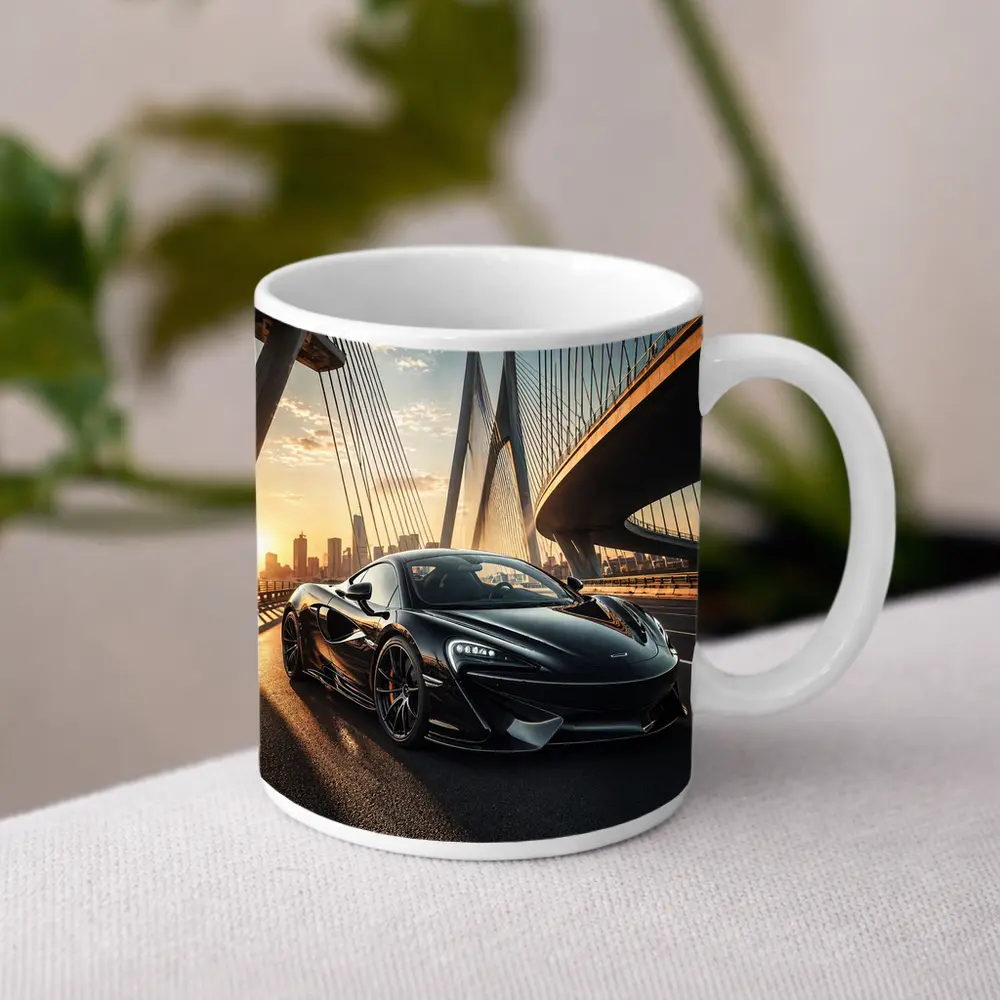 McLaren 570S Black On Sunset Bridge – Mugs