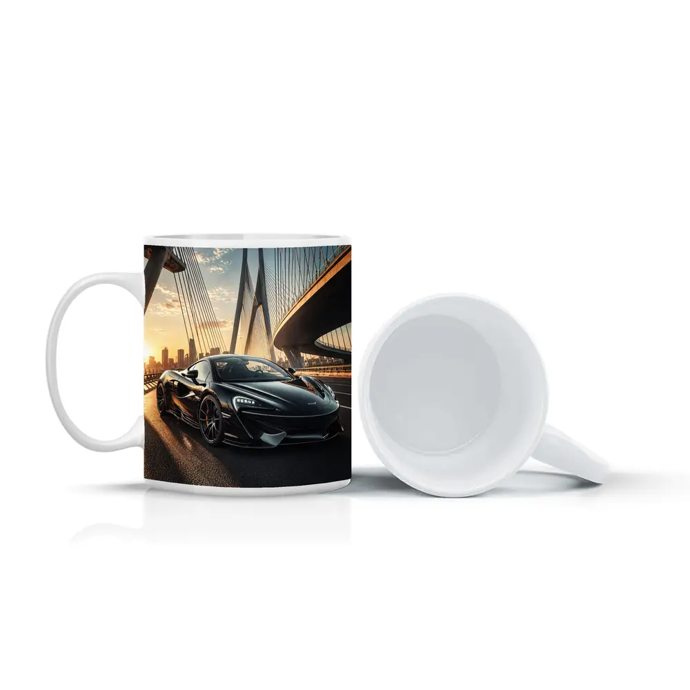McLaren 570S Black On Sunset Bridge – Mugs