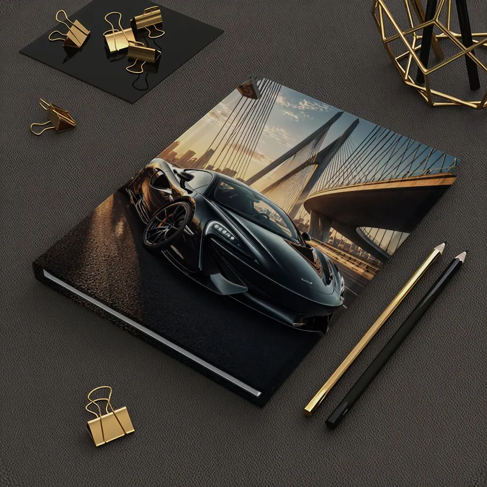 McLaren 570S Black On Sunset Bridge – Notebooks