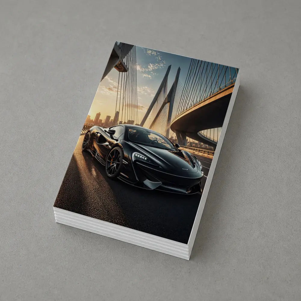 McLaren 570S Black On Sunset Bridge – Postcards