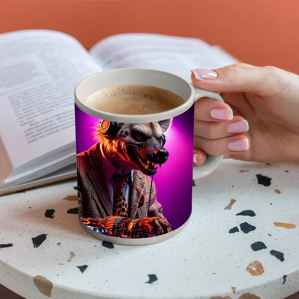 Hyena DJ Headphones Suit Purple Neon – Mugs