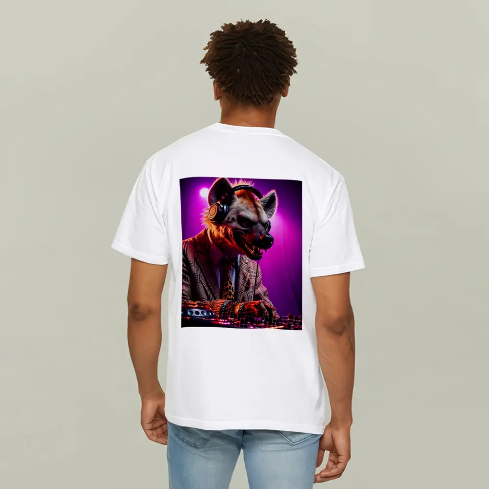 Hyena DJ Headphones Suit Purple Neon – T-Shirts