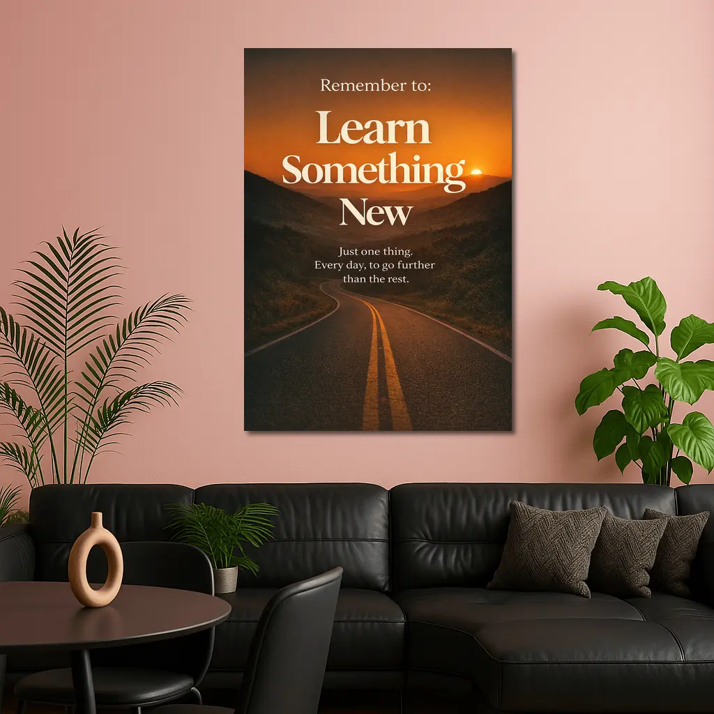 Learn Something New Road Sunset Quote – Wall Art