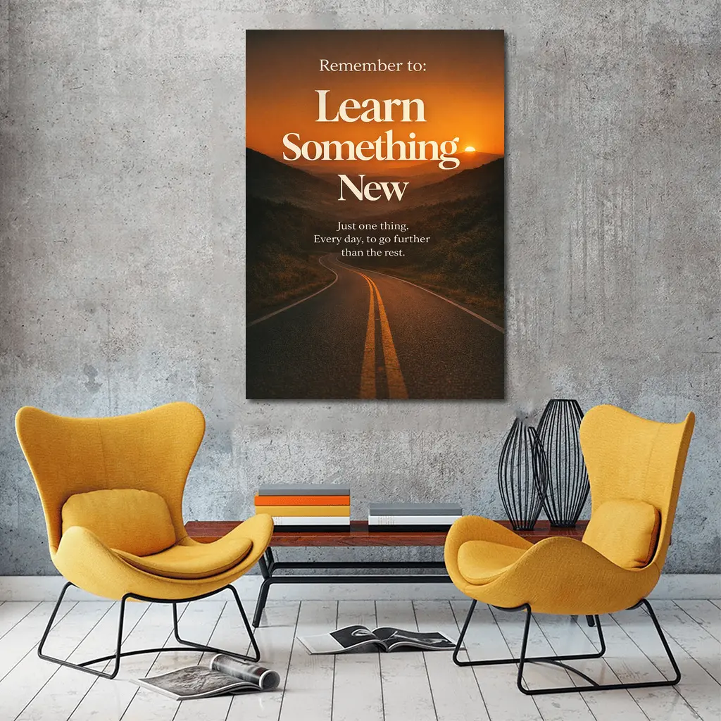 Learn Something New Road Sunset Quote – Wall Art