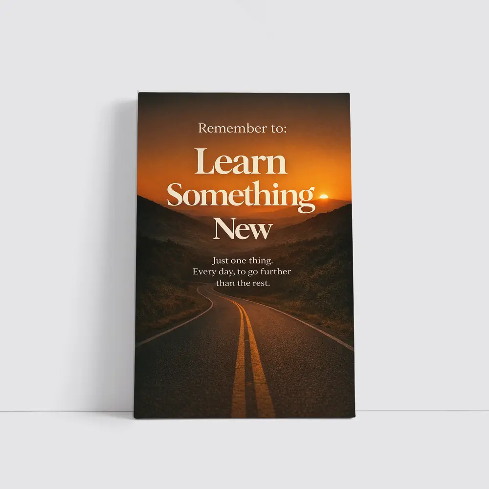 Learn Something New Road Sunset Quote – Wall Art