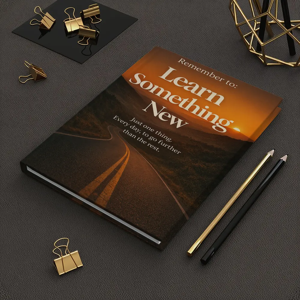 Learn Something New Road Sunset Quote – Notebooks