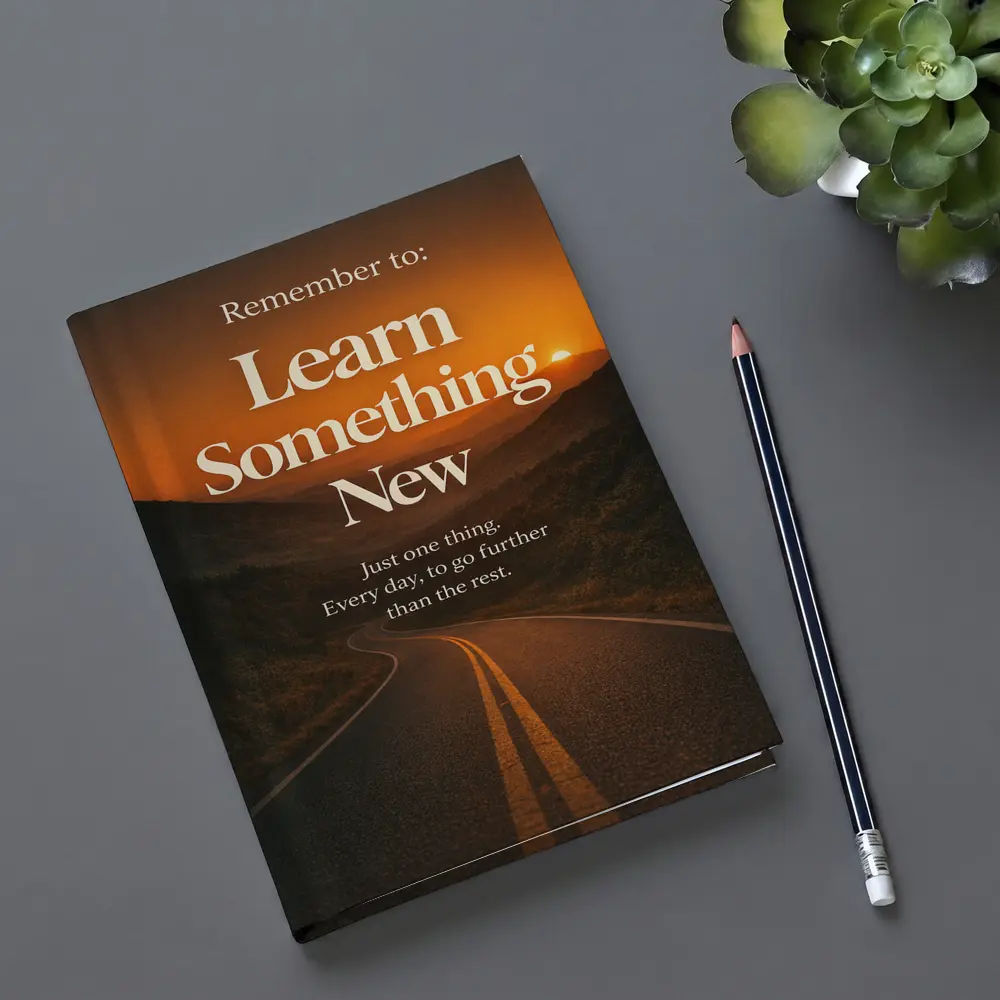 Learn Something New Road Sunset Quote – Notebooks