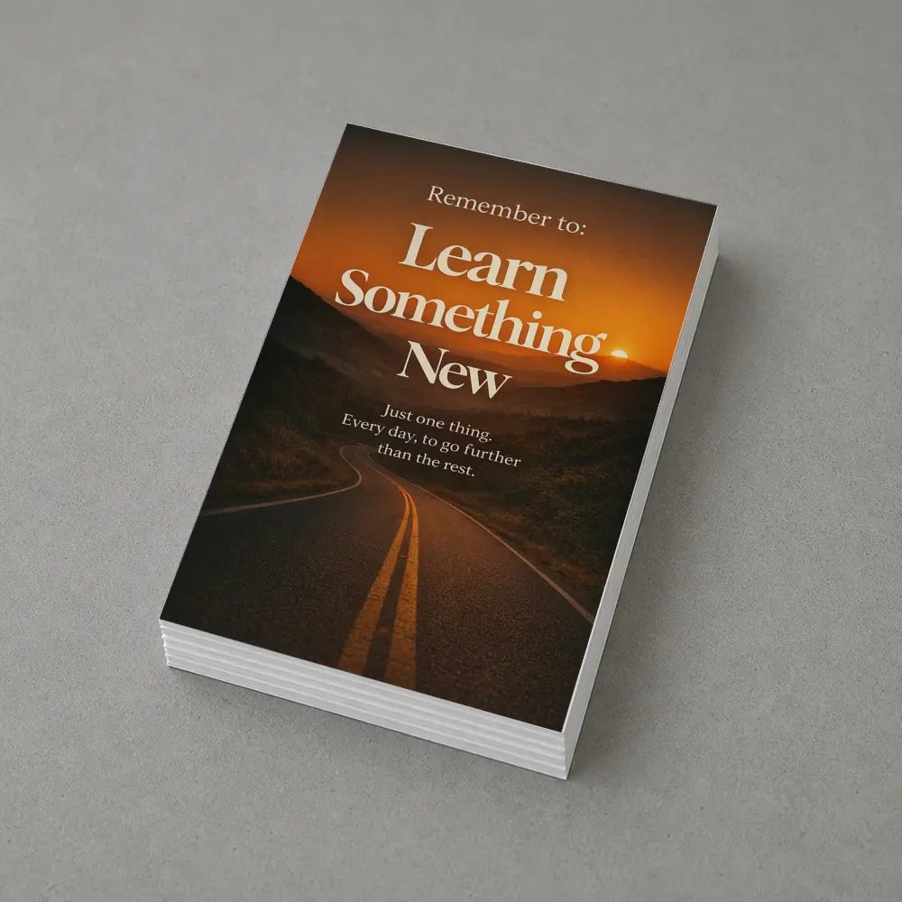 Learn Something New Road Sunset Quote – Postcards