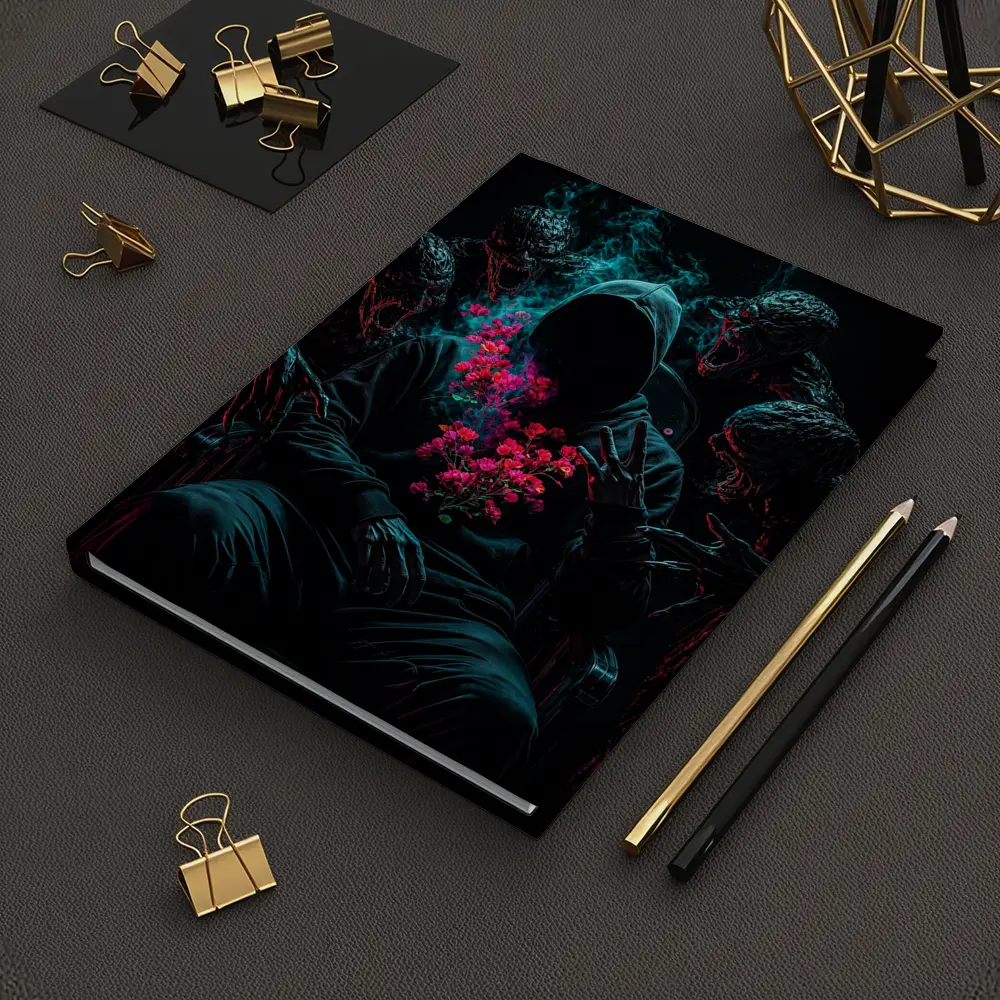 Hooded Figure Roses Dark Creatures Surreal – Notebooks