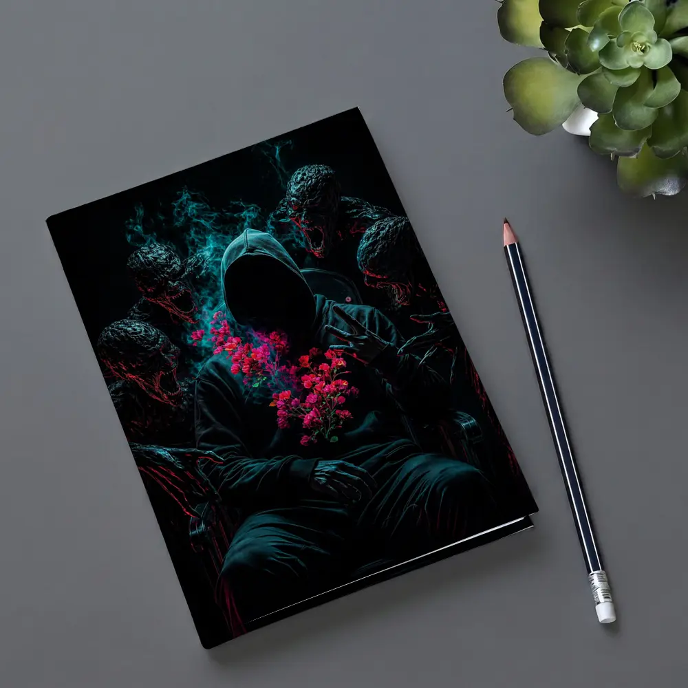 Hooded Figure Roses Dark Creatures Surreal – Notebooks