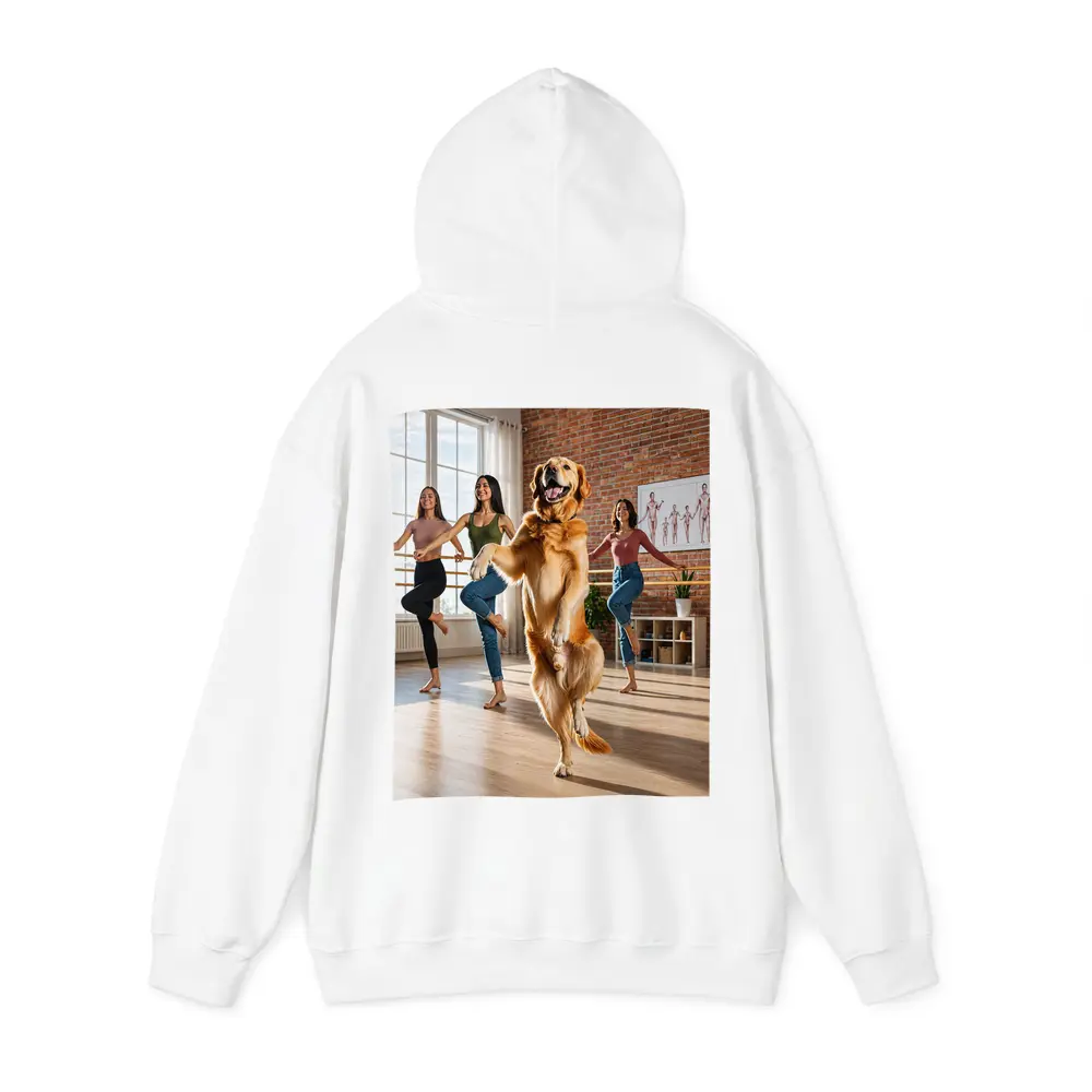 Golden Retriever Dancing With Women Dance Studio – Hoodies