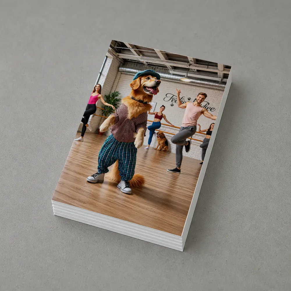 Golden Retriever Dancing in Dance Studio – Postcards