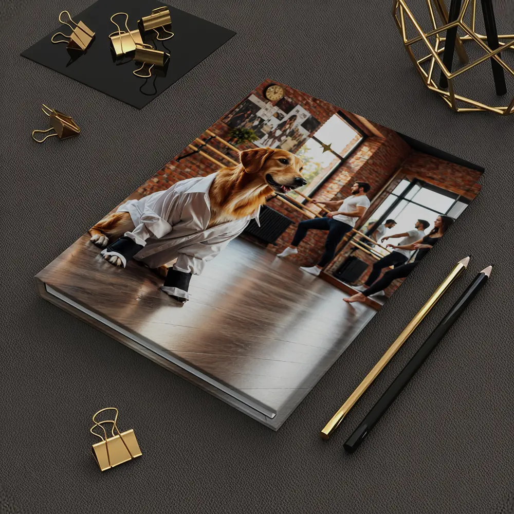 Golden Retriever Dog in Dance Studio – Notebooks