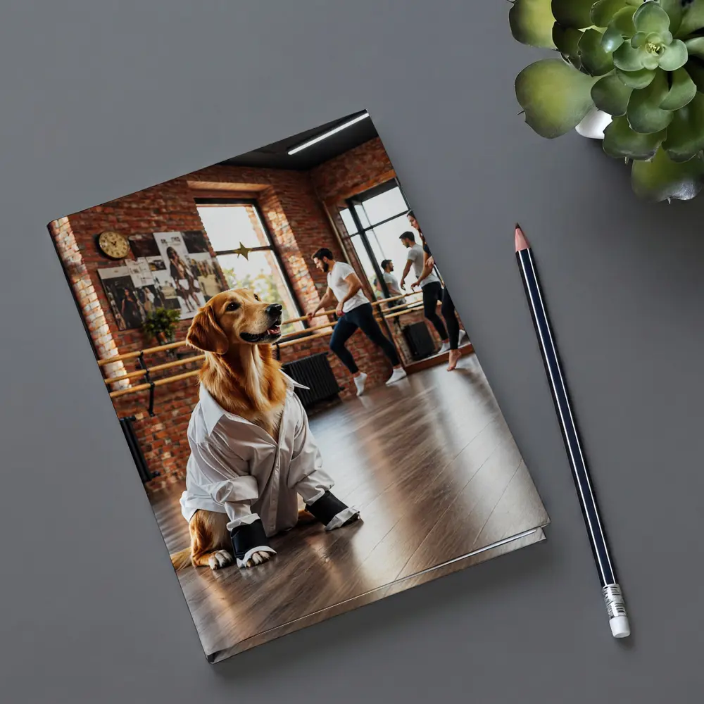 Golden Retriever Dog in Dance Studio – Notebooks