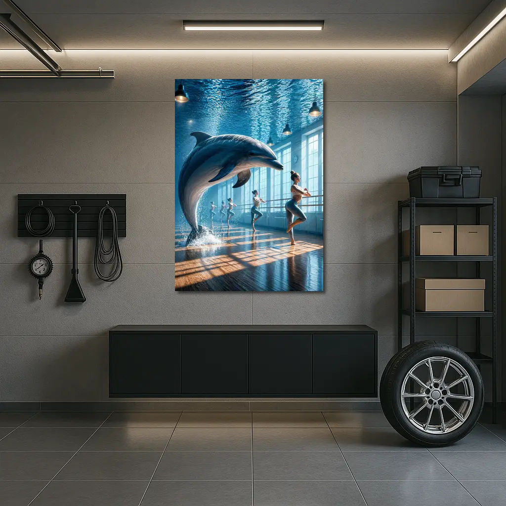 Dolphin Leaping In Ballet Dance Studio – Wall Art