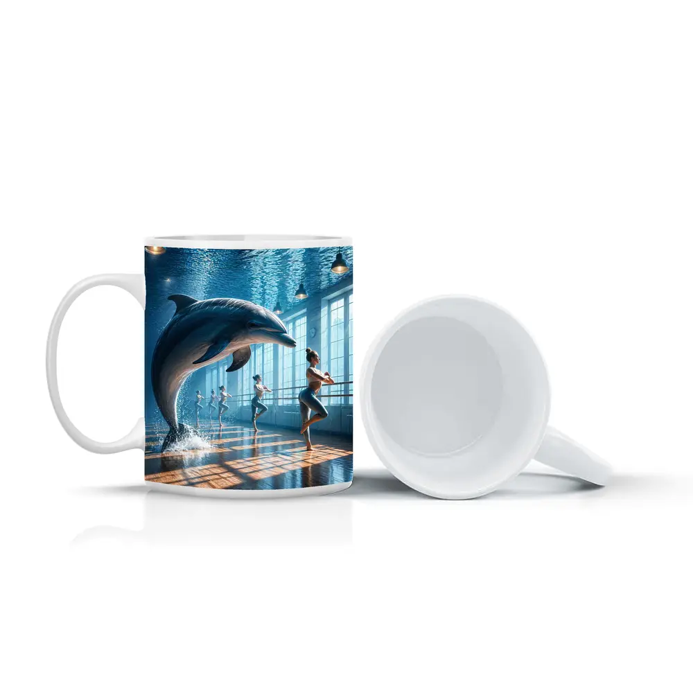 Dolphin Leaping In Ballet Dance Studio – Mugs