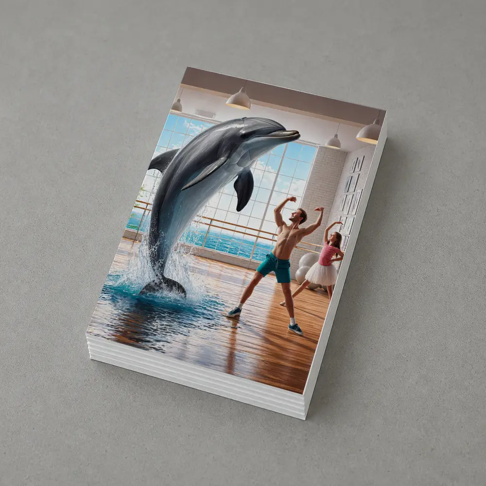 Dolphin Dancing With People In Studio – Postcards