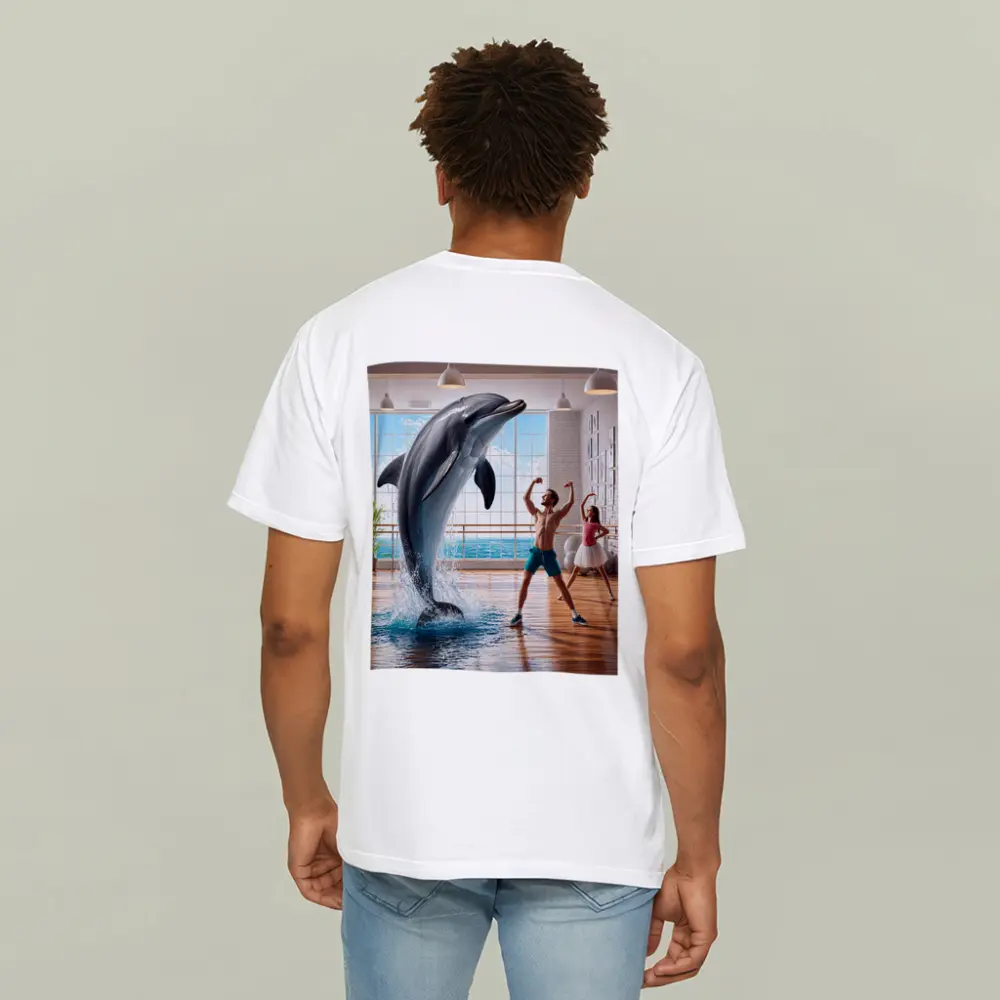 Dolphin Dancing With People In Studio – T-Shirts