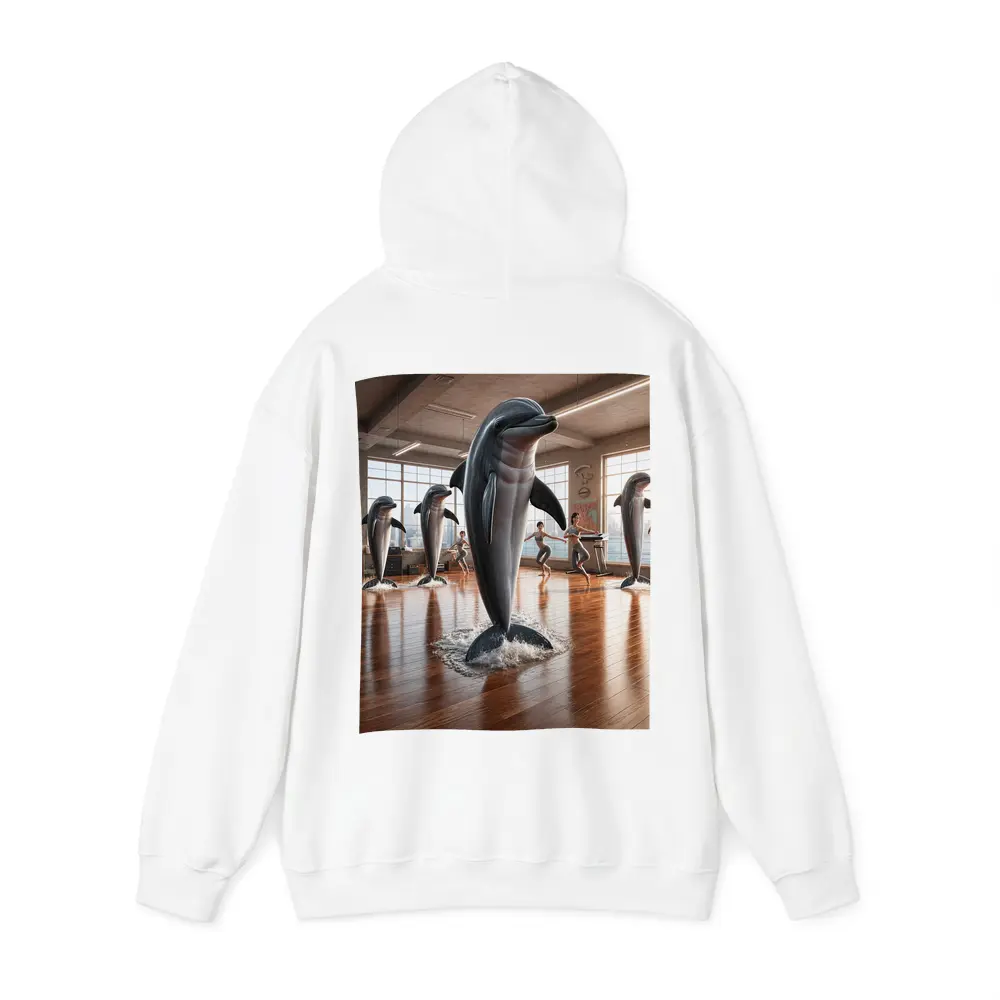 Dolphins Leaping Inside Urban Fitness Studio – Hoodies