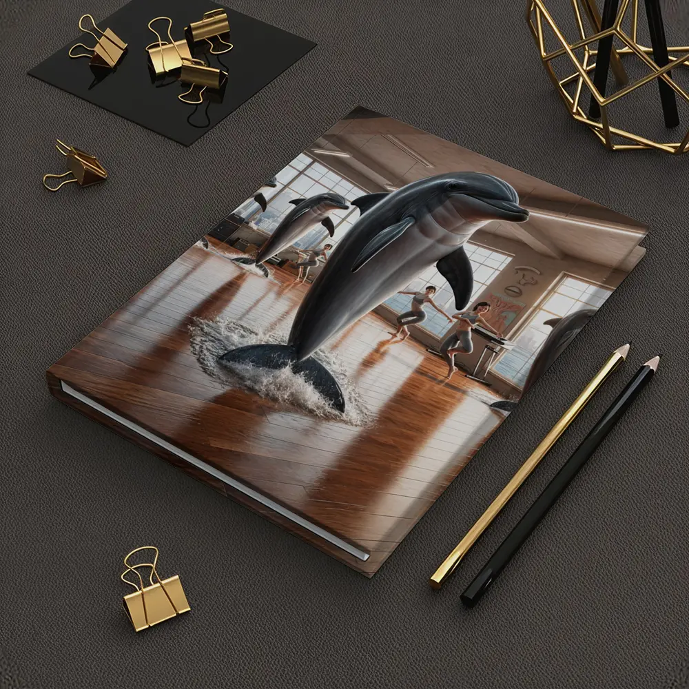 Dolphins Leaping Inside Urban Fitness Studio – Notebooks