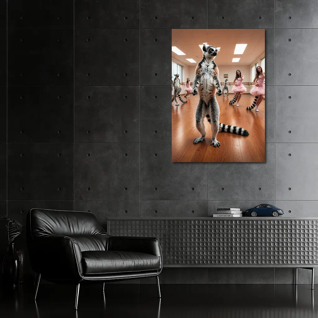 Ring Tailed Lemur Dancing Ballet Studio – Wall Art
