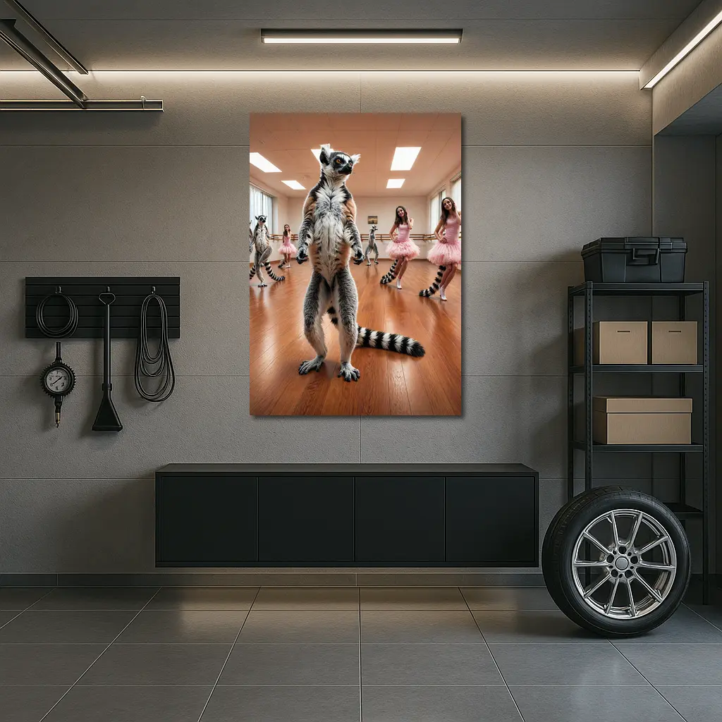 Ring Tailed Lemur Dancing Ballet Studio – Wall Art