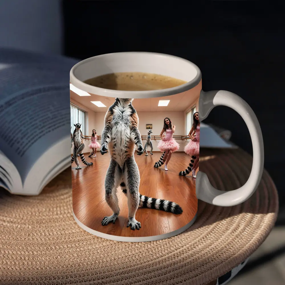 Ring Tailed Lemur Dancing Ballet Studio – Mugs