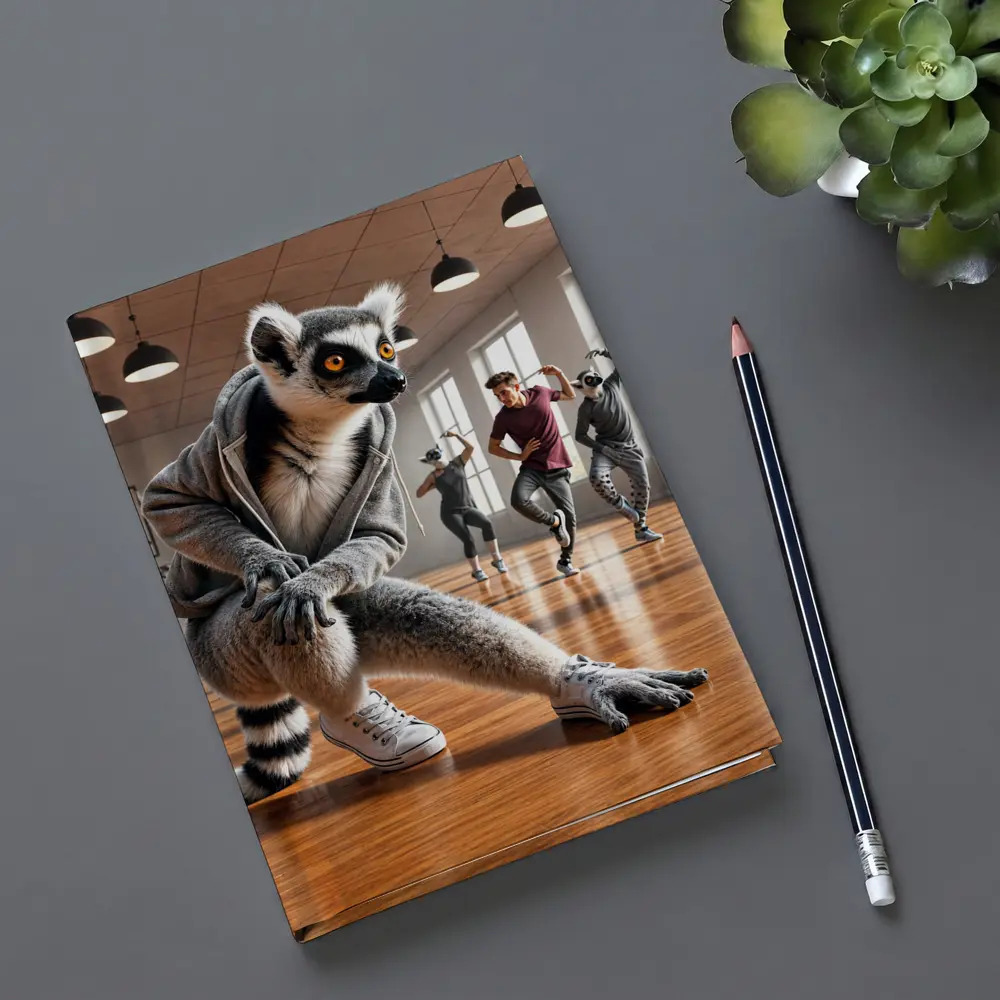 Ring Tailed Lemur Dancing in Dance Studio – Notebooks