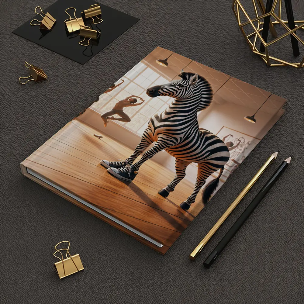 Zebra Wearing Sneakers in Dance Studio – Notebooks