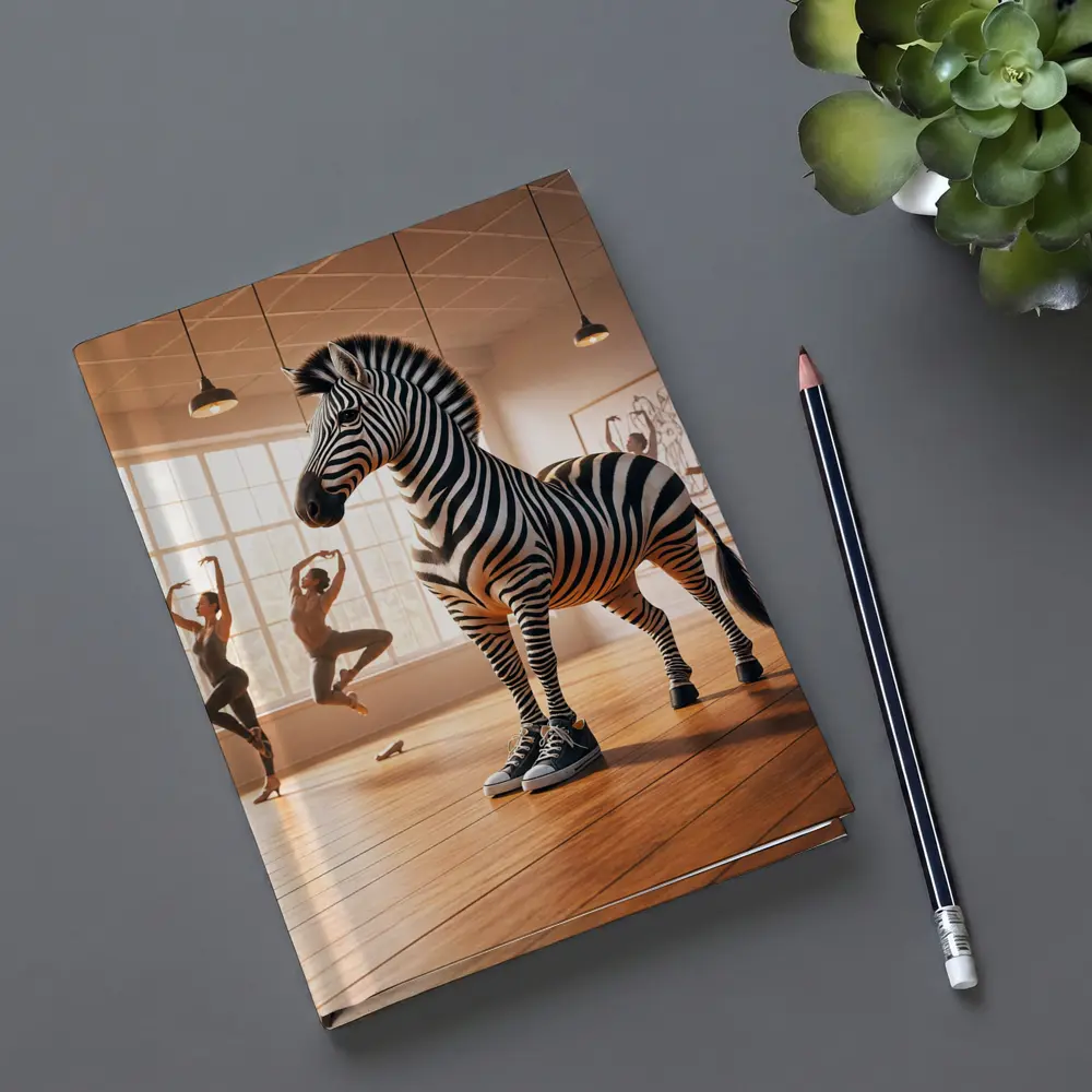Zebra Wearing Sneakers in Dance Studio – Notebooks