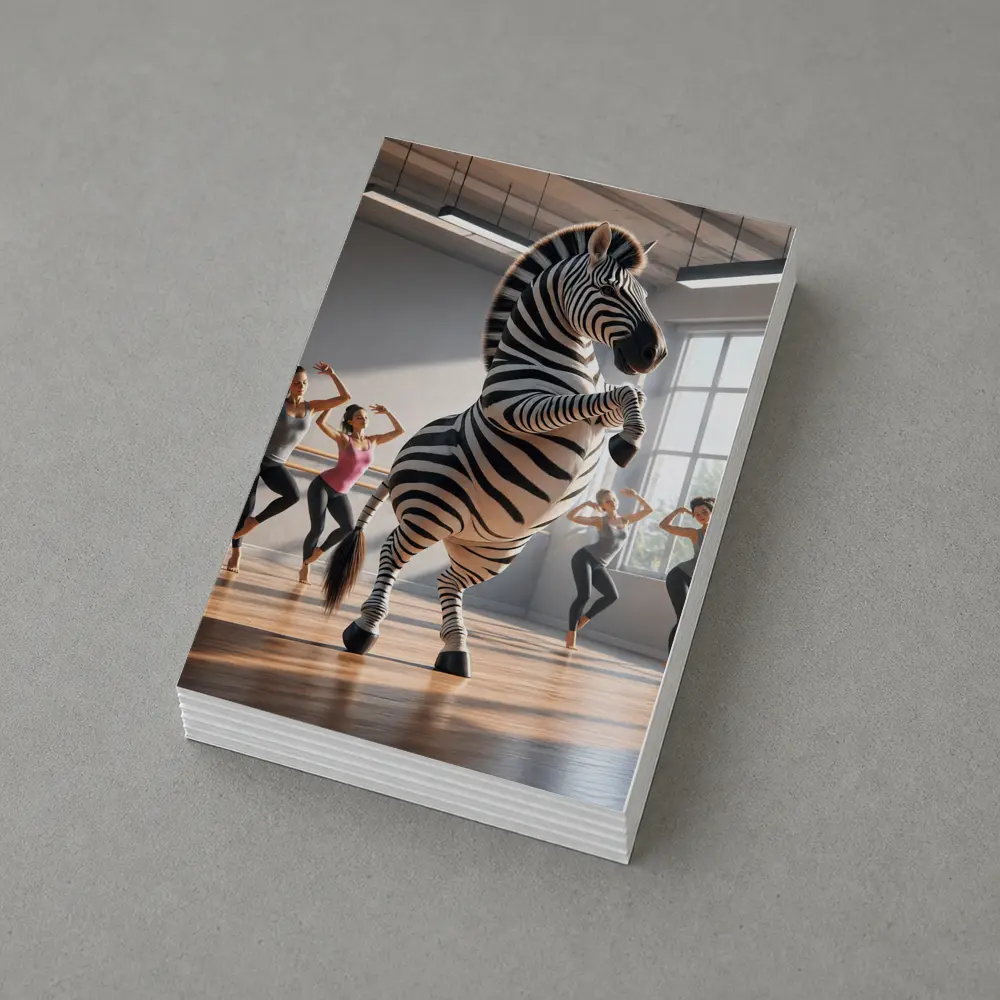 Zebra Dancing With Women In Studio – Postcards