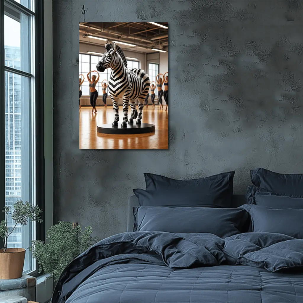 Zebra Sculpture Inside Dance Fitness Studio – Wall Art