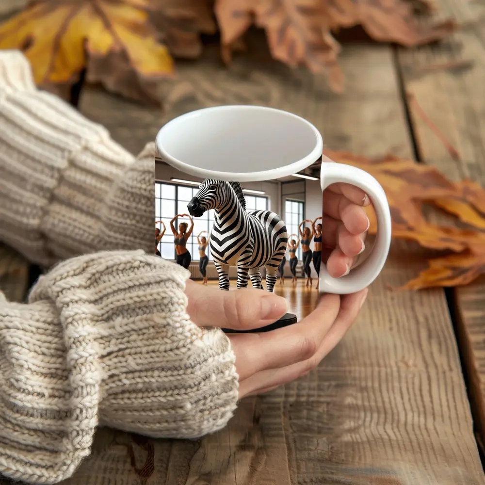 Zebra Sculpture Inside Dance Fitness Studio – Mugs
