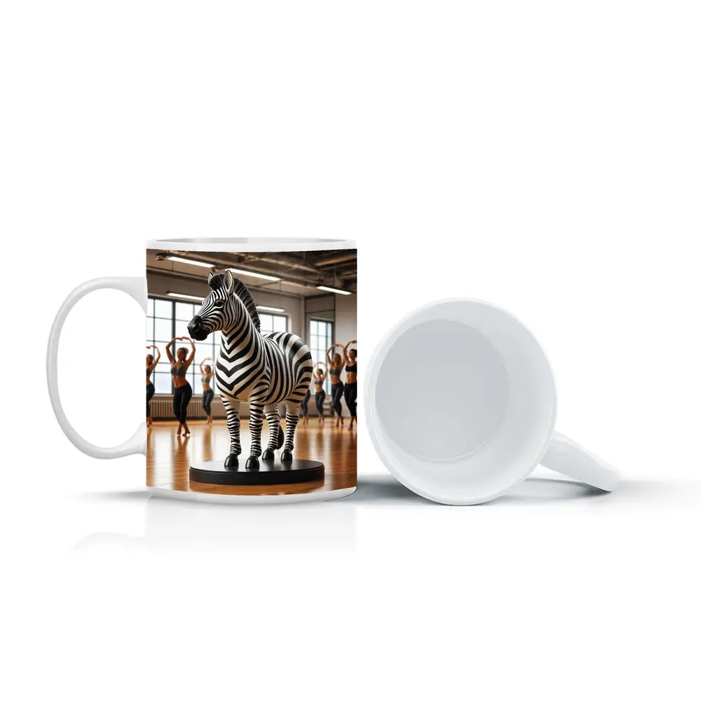 Zebra Sculpture Inside Dance Fitness Studio – Mugs
