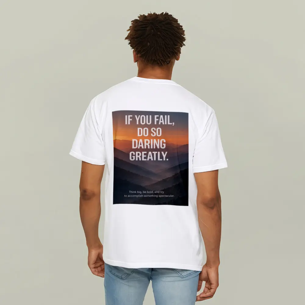 Mindset Fail Daring Greatly Mountain Sunset Quote – T-Shirts