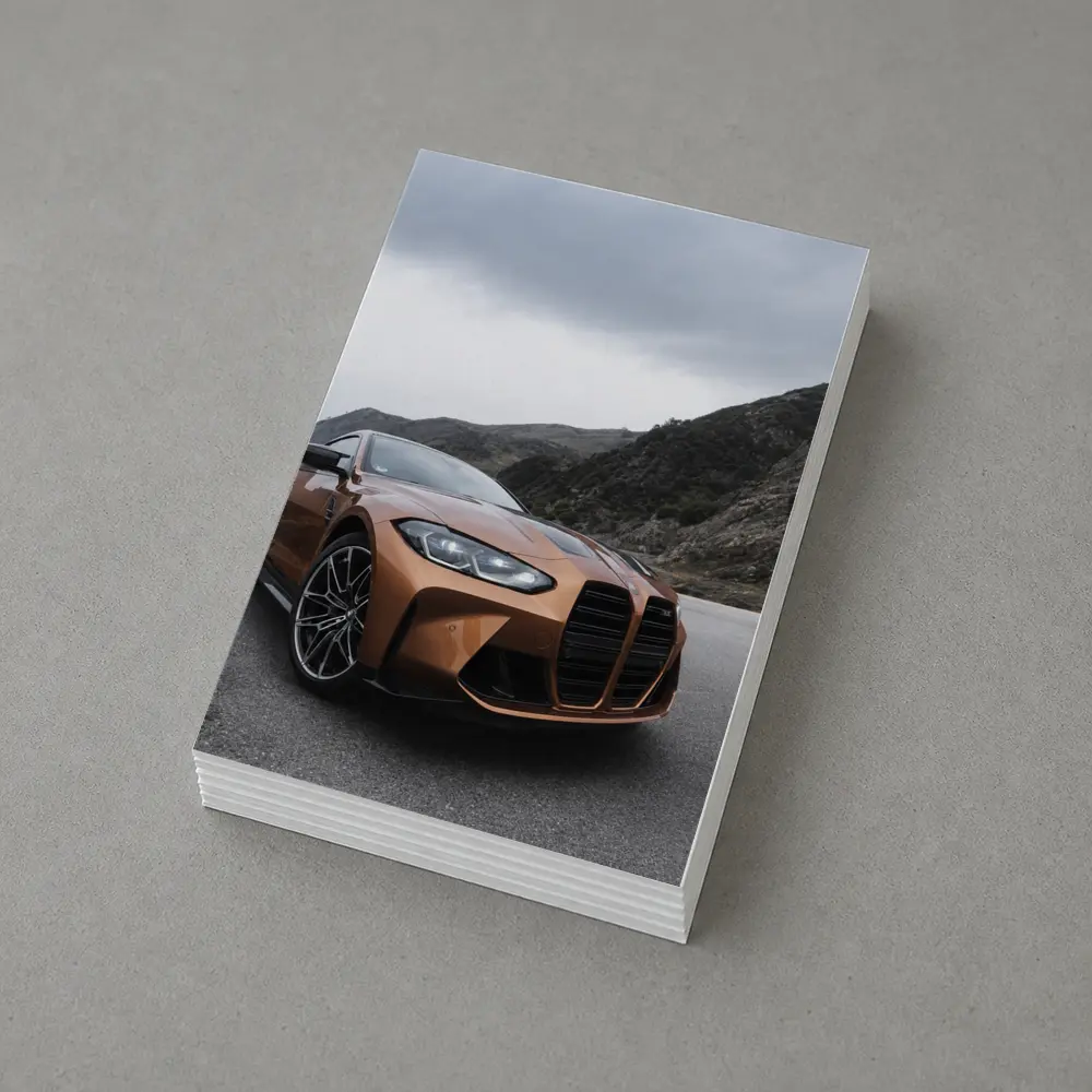 BMW M4 Copper Coastal Road Overcast Sky – Postcards