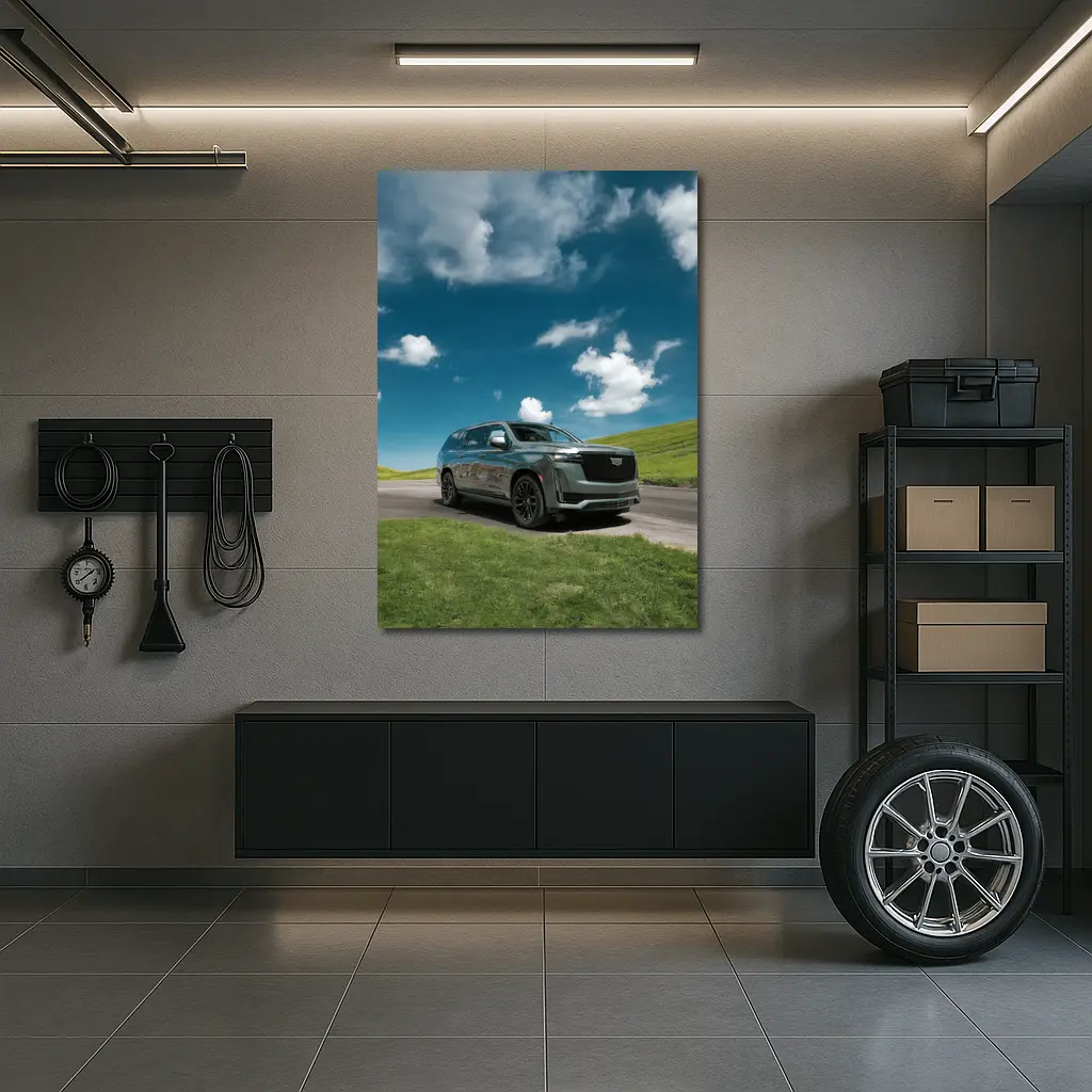 Cadillac Escalade Dark Emerald Green Open Road – Wall Art