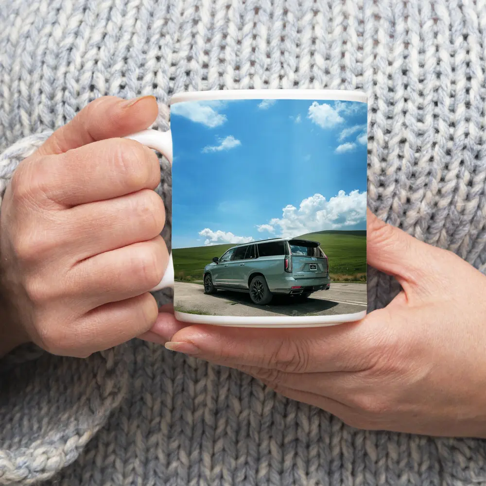 Cadillac Escalade Sport Green Rolling Country Road – Mugs