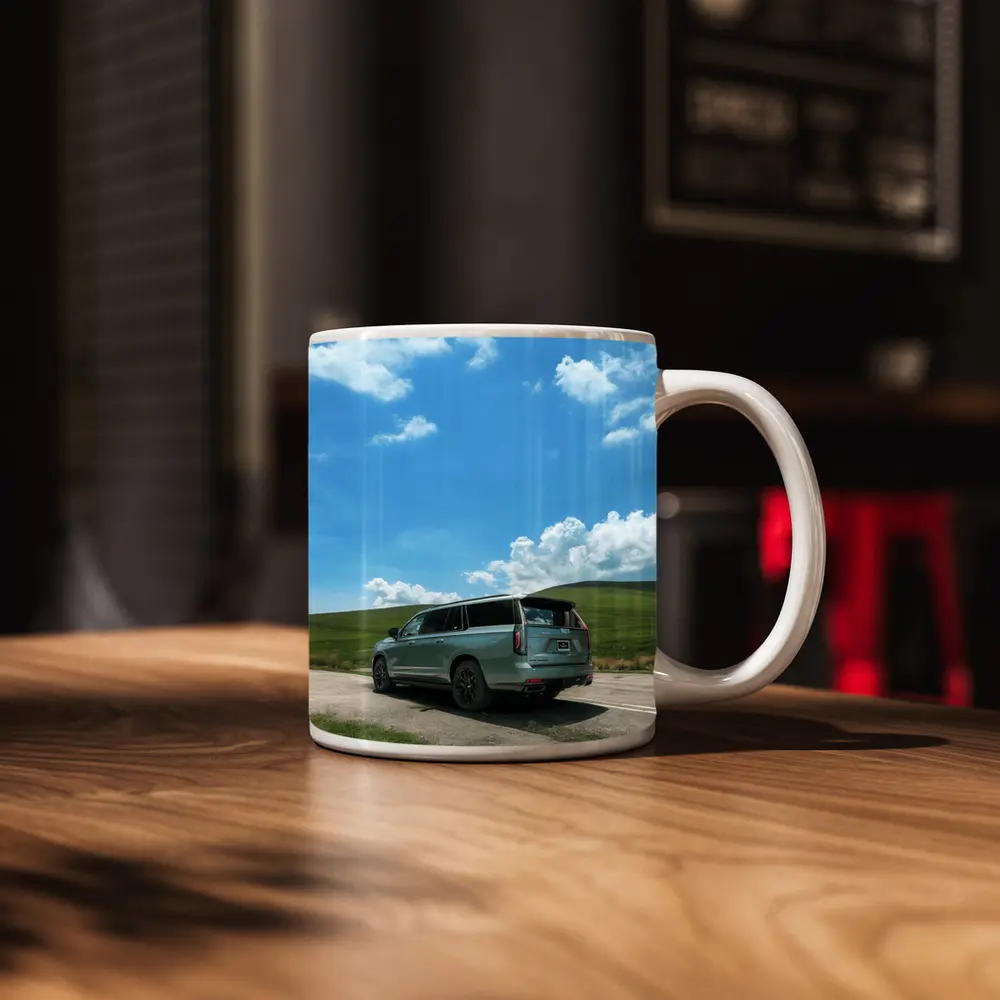 Cadillac Escalade Sport Green Rolling Country Road – Mugs