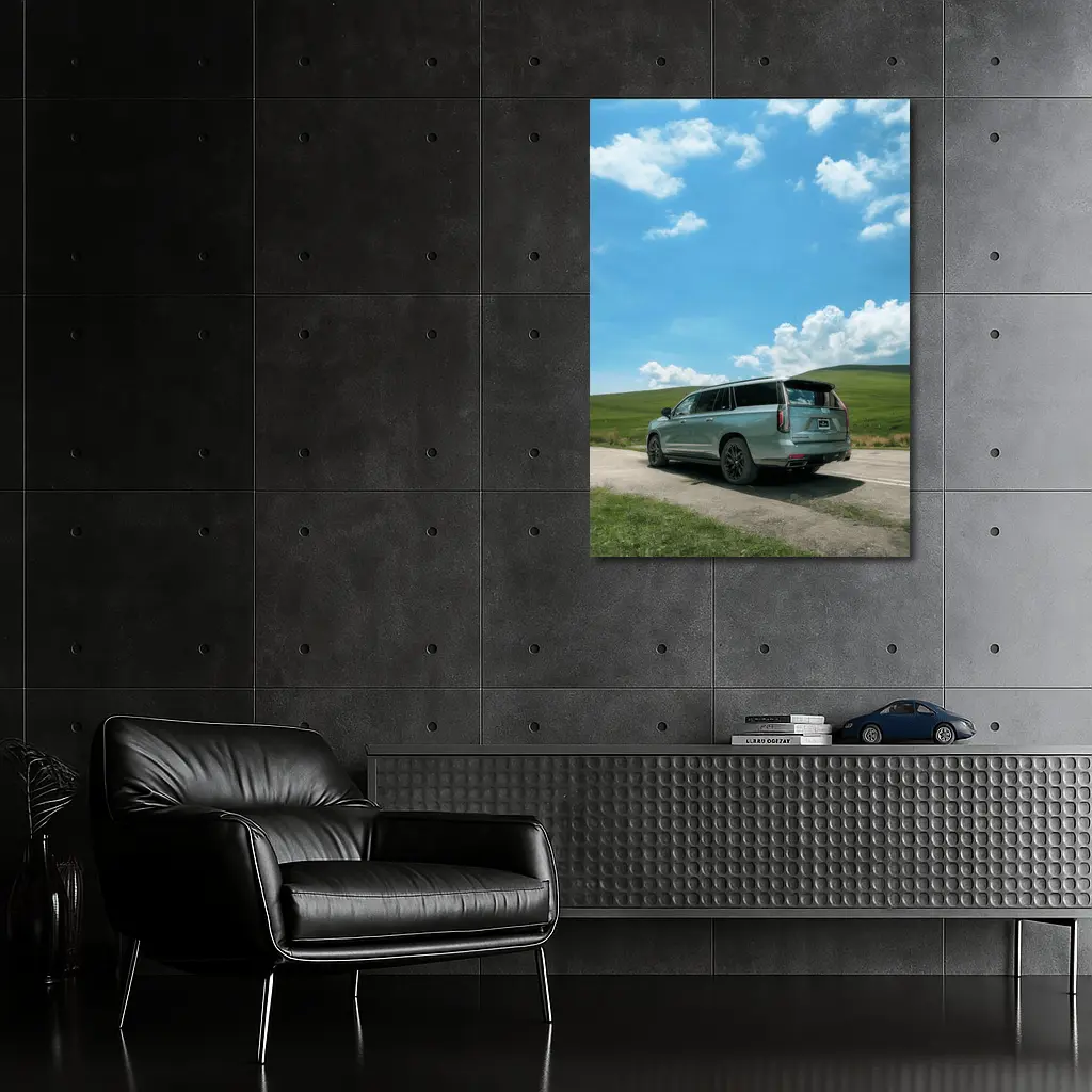 Cadillac Escalade Sport Green Rolling Country Road – Wall Art