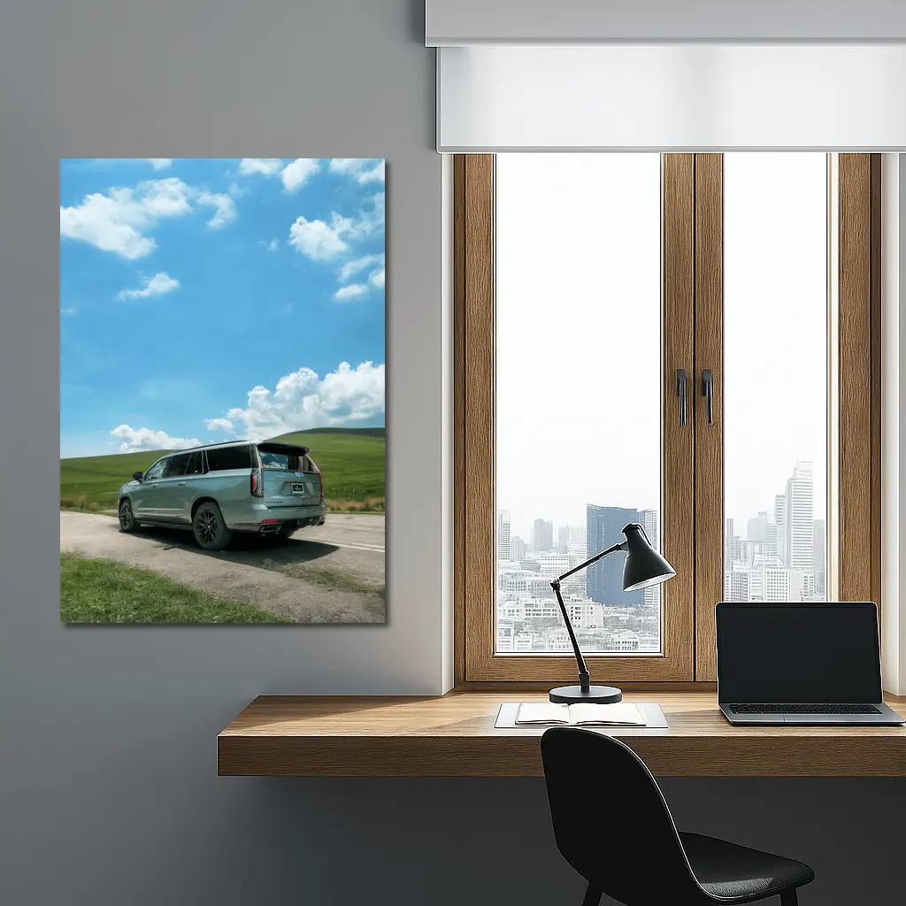 Cadillac Escalade Sport Green Rolling Country Road – Wall Art