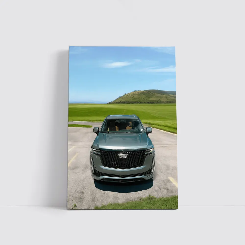 Cadillac Escalade Dark Emerald Green Nature Background – Wall Art