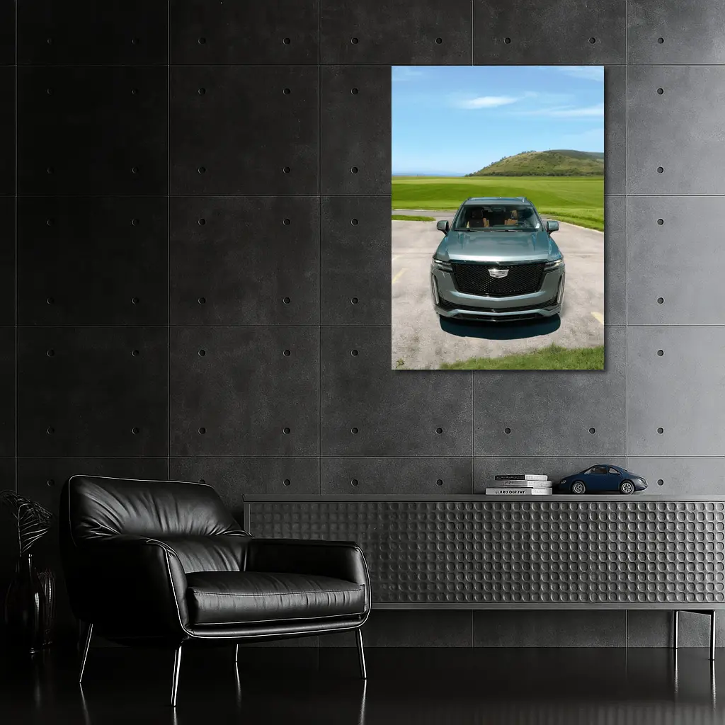Cadillac Escalade Dark Emerald Green Nature Background – Wall Art