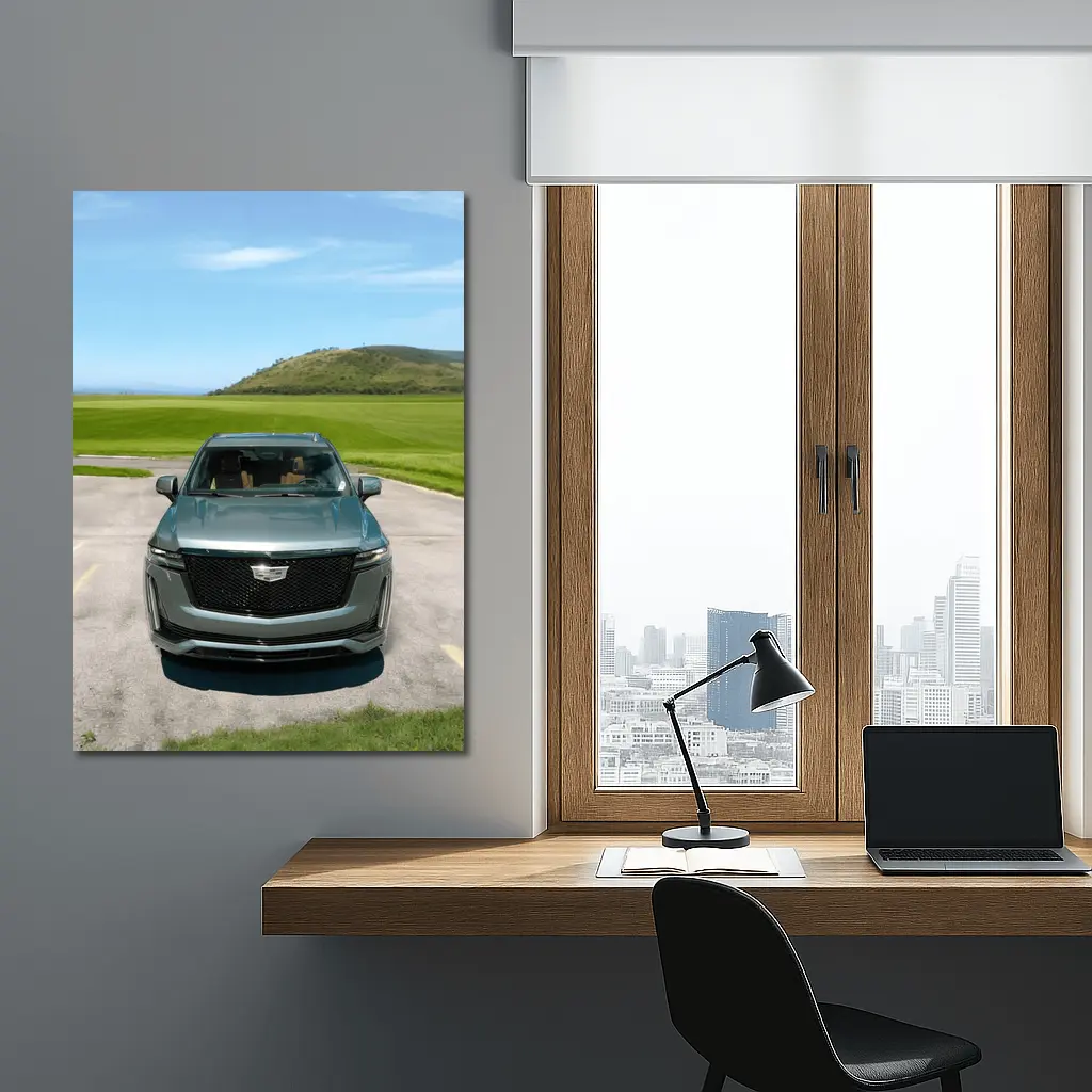 Cadillac Escalade Dark Emerald Green Nature Background – Wall Art