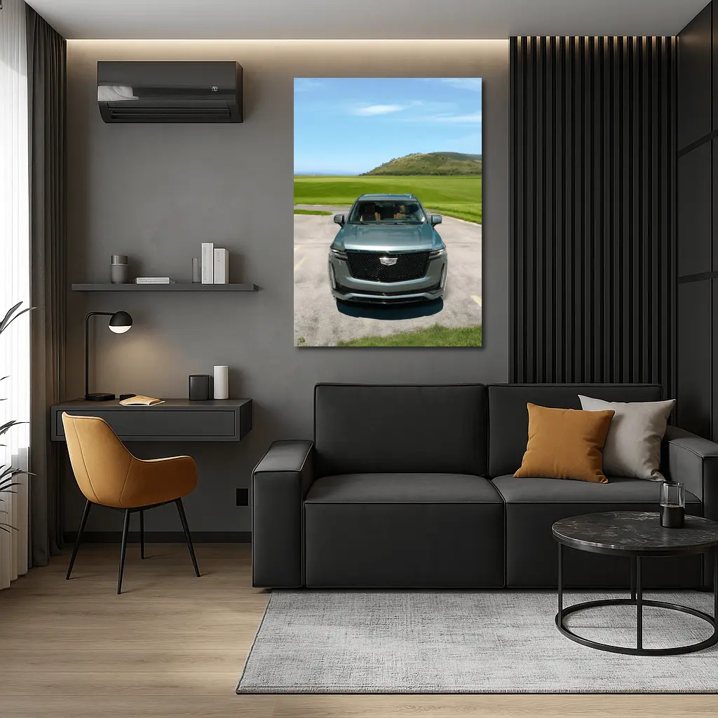 Cadillac Escalade Dark Emerald Green Nature Background – Wall Art