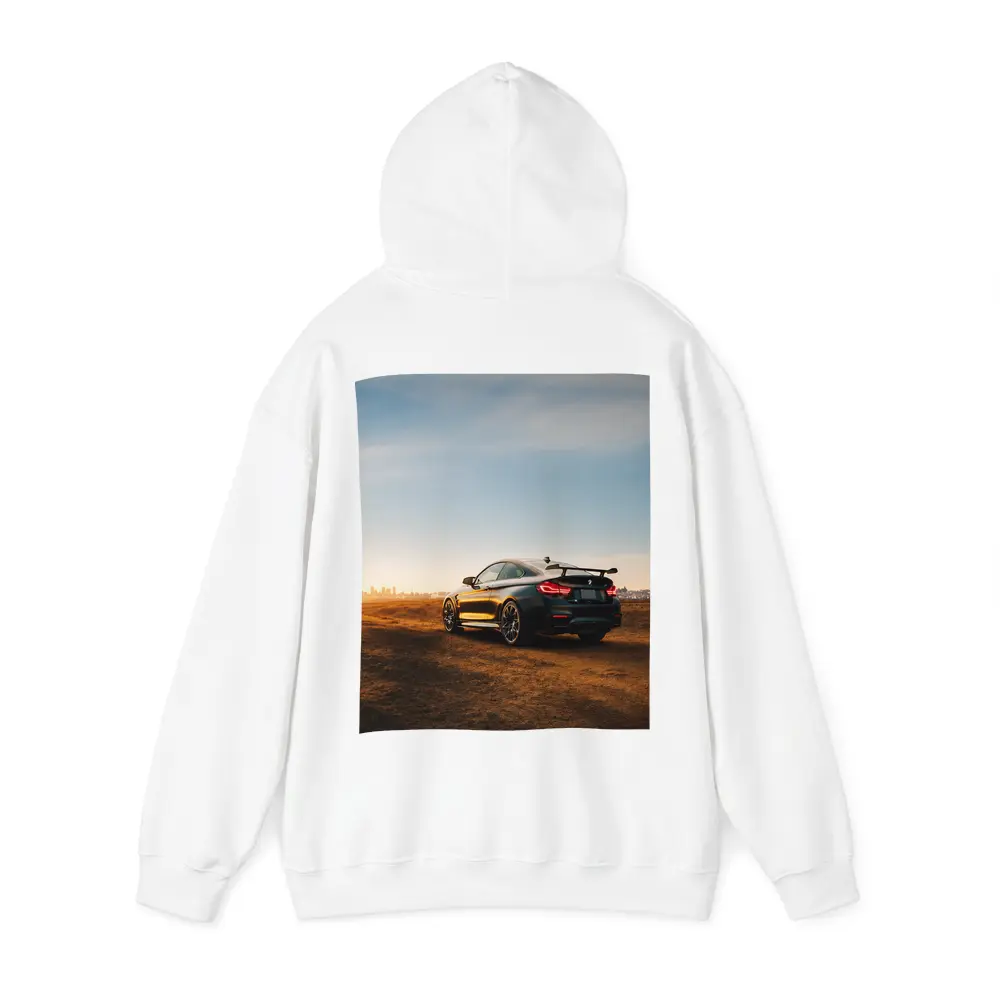 BMW M4 Rear View City Skyline Sunset – Hoodies