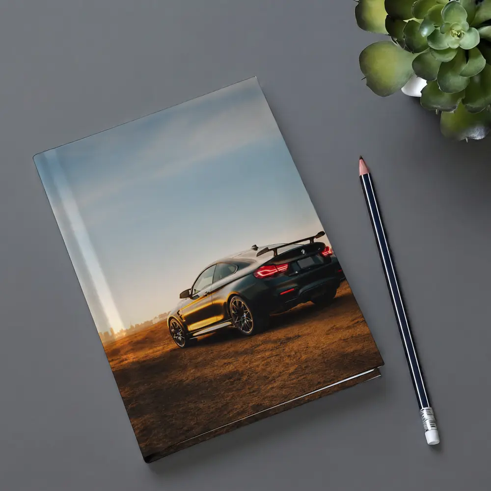 BMW M4 Rear View City Skyline Sunset – Notebooks