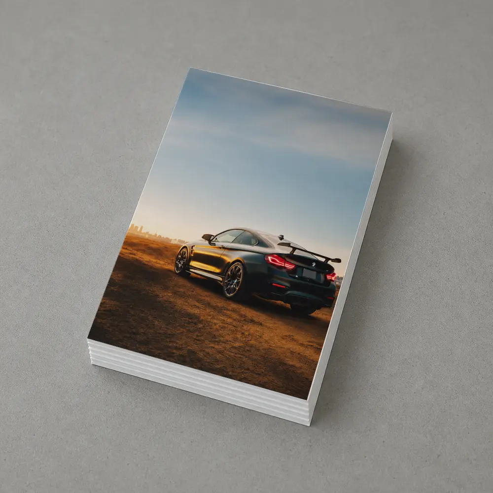 BMW M4 Rear View City Skyline Sunset – Postcards