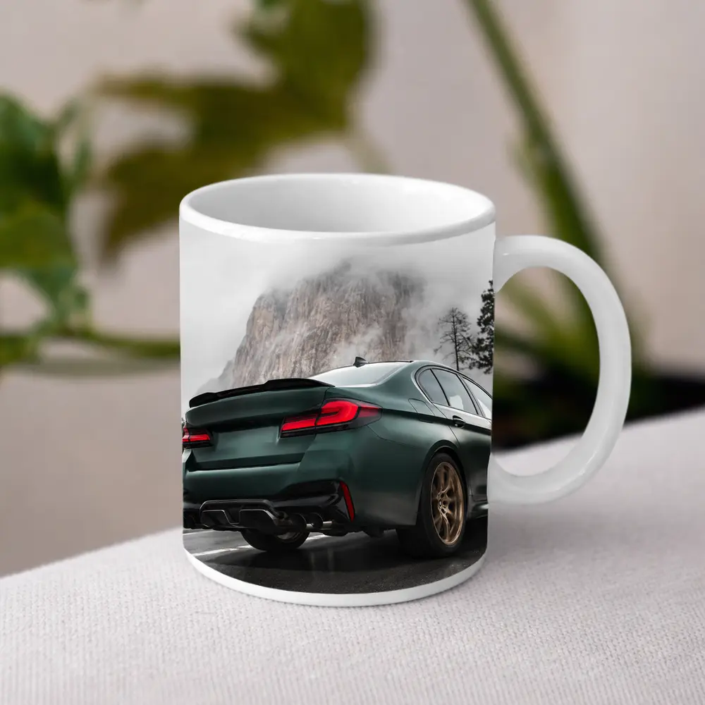 BMW M5 CS Dark Green Misty Mountain Road – Mugs
