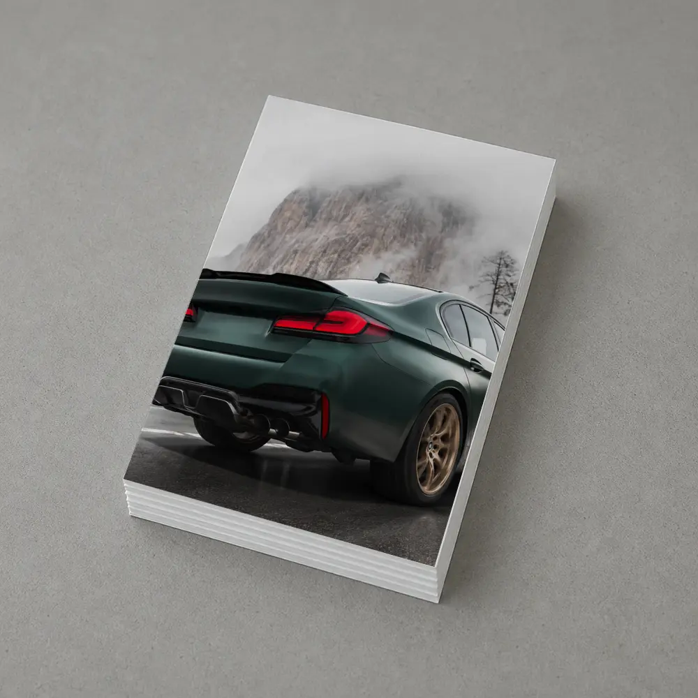 BMW M5 CS Dark Green Misty Mountain Road – Postcards
